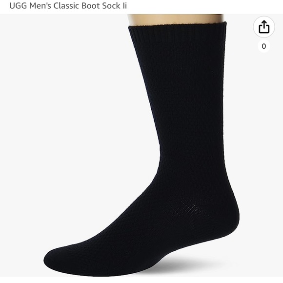 UGG MEN’s Crew Boot Socks One Size Black - Picture 1 of 5